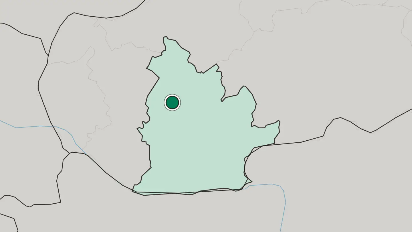 Map of Nitra in Slovakia