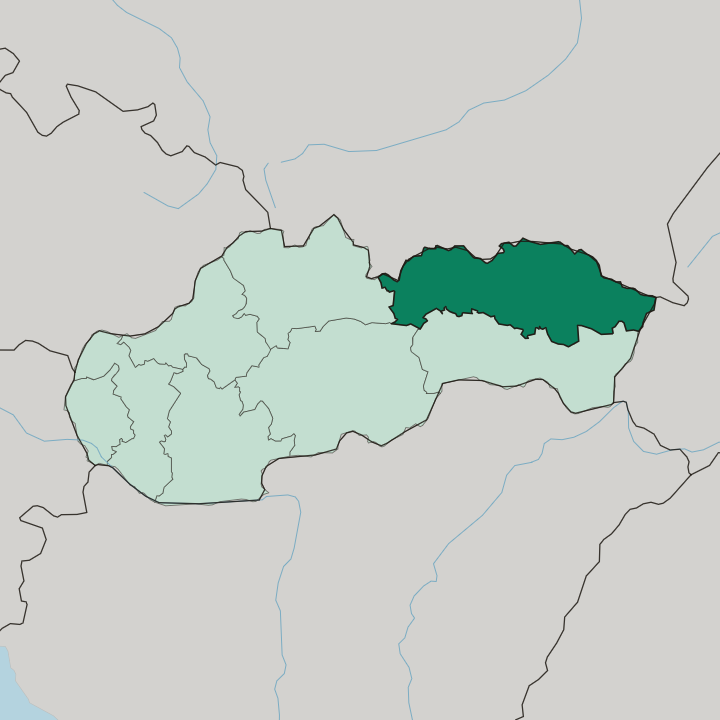 Map showing Presov — In Slovakia