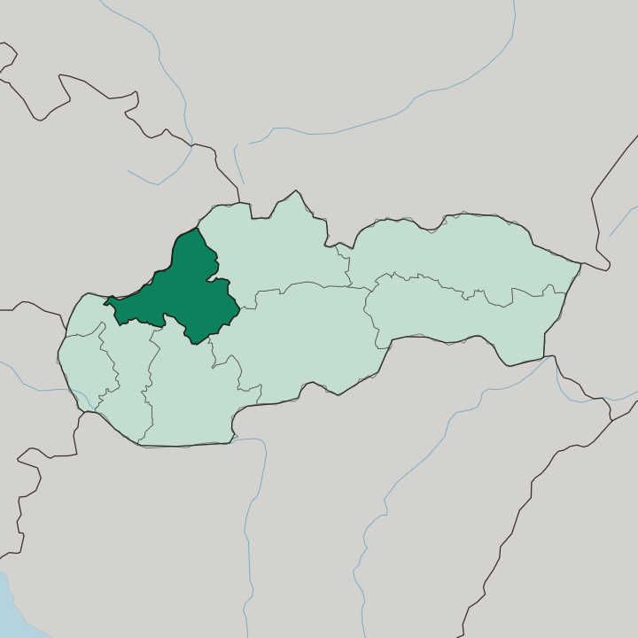 Map showing Trencin — In Slovakia