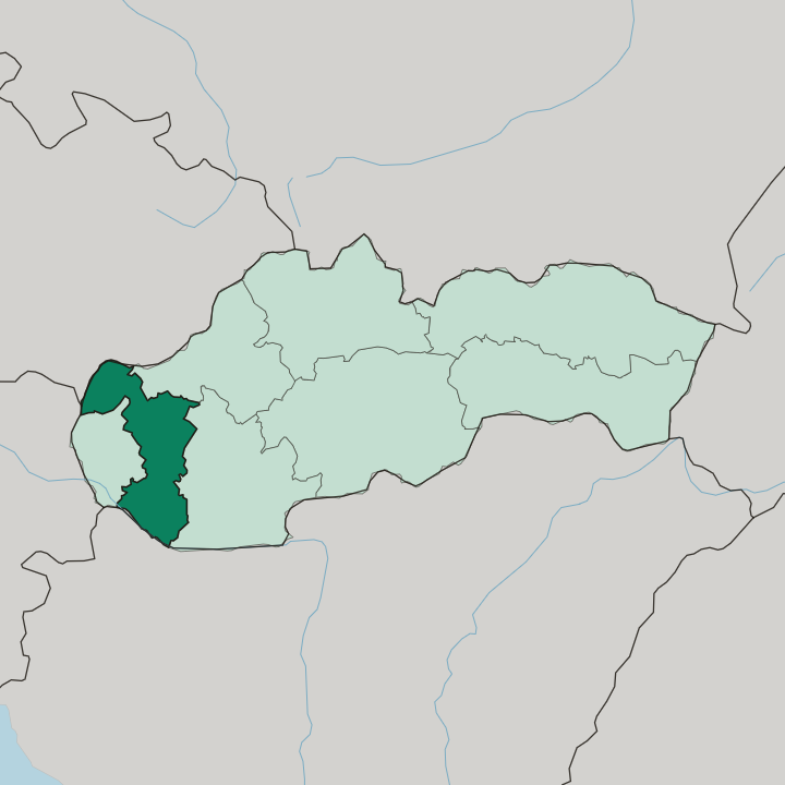 Map showing Trnava — In Slovakia