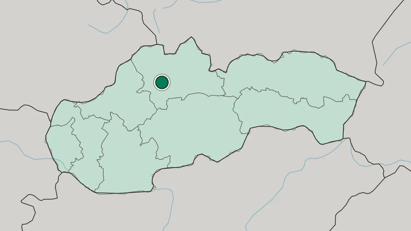 Map of Martin in Slovakia