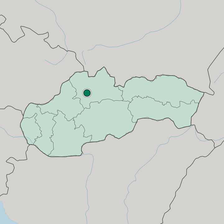 Map showing Martin — In Slovakia