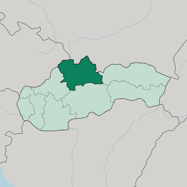 Map showing Zilina — In Slovakia
