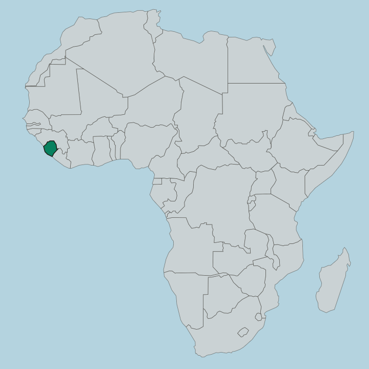 Map showing Sierra Leone — In Africa