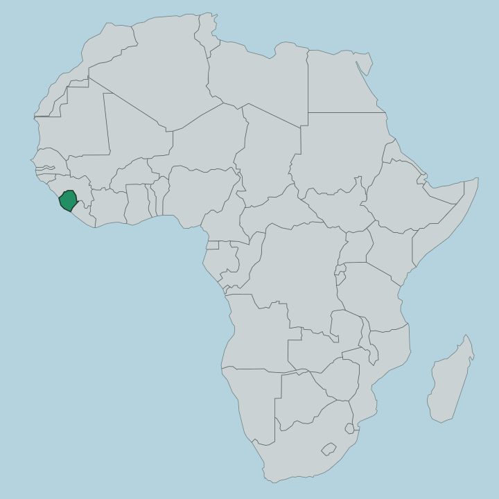 Map showing Sierra Leone — In Africa
