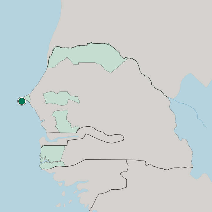 Map showing Dakar — In Senegal