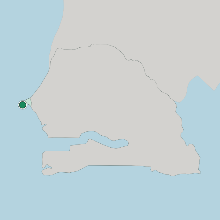 Map showing Dakar — In Senegal