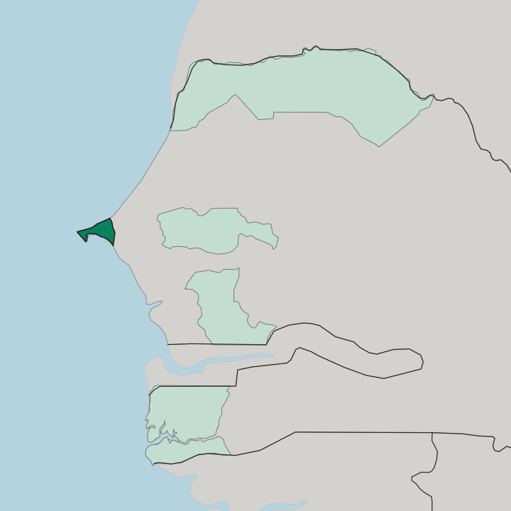 Map showing Dakar — In Senegal