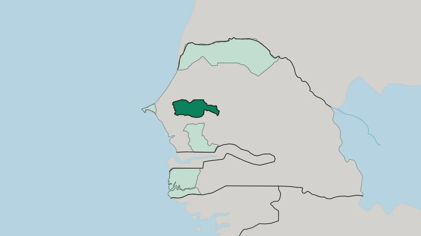 Map of Diourbel in Senegal