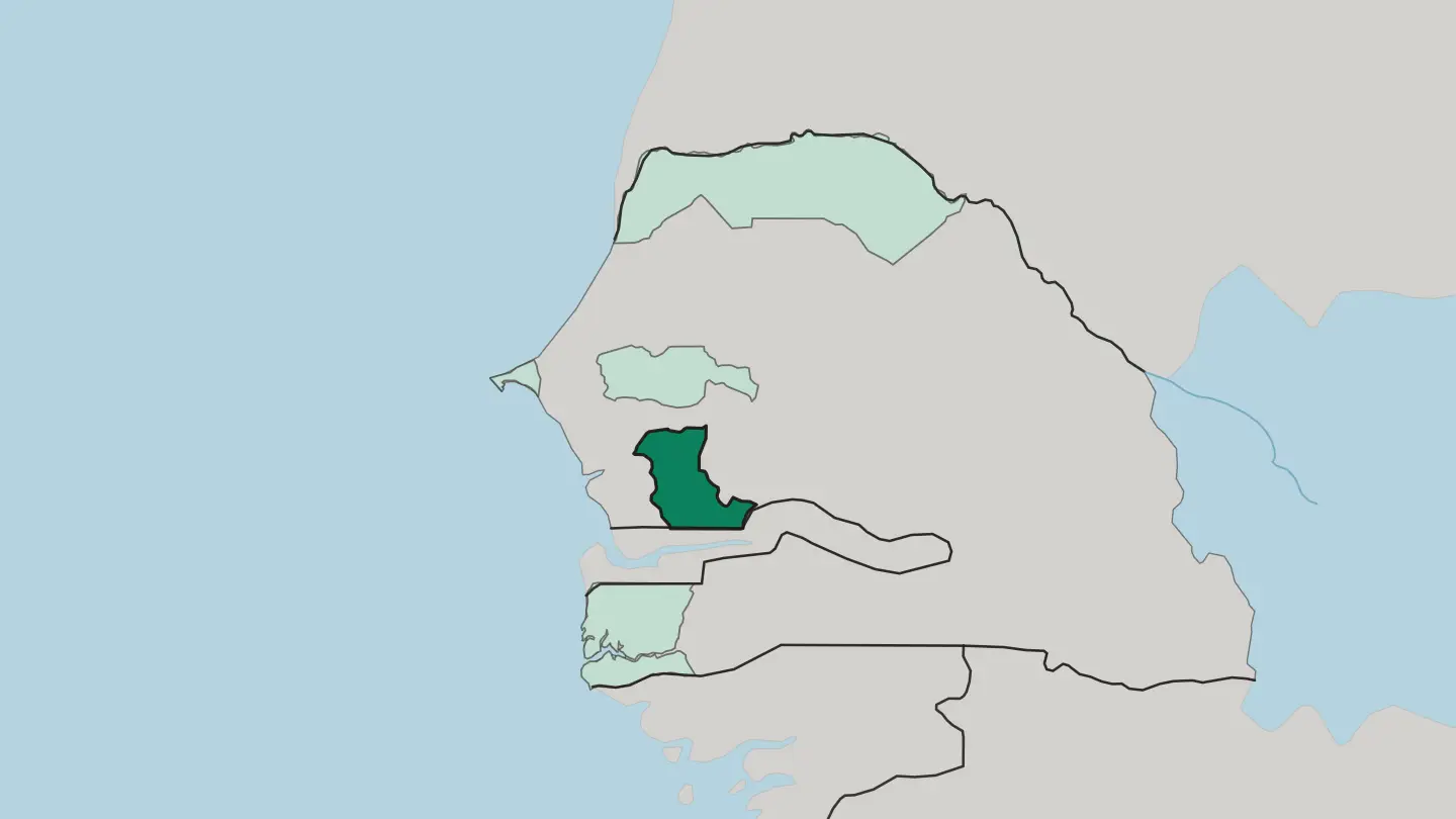 Map of Kaolack in Senegal
