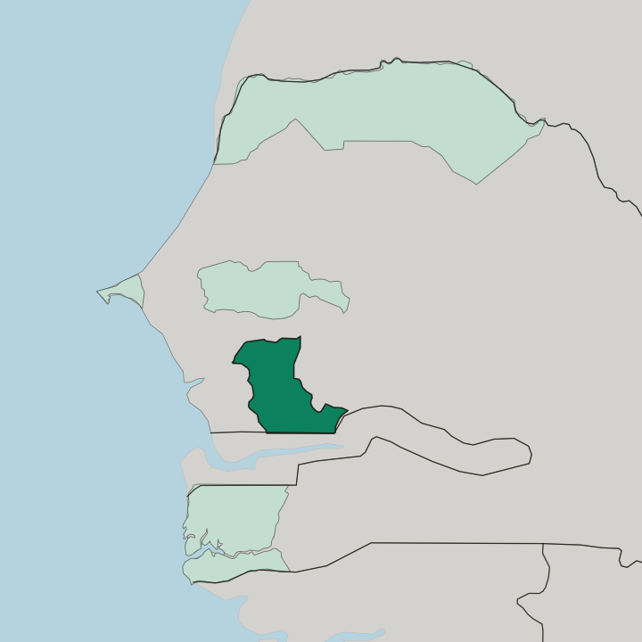 Map showing Kaolack — In Senegal