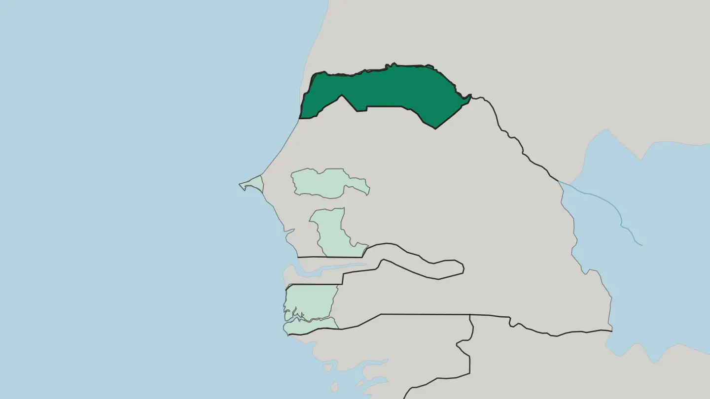 Map of Saint-Louis in Senegal