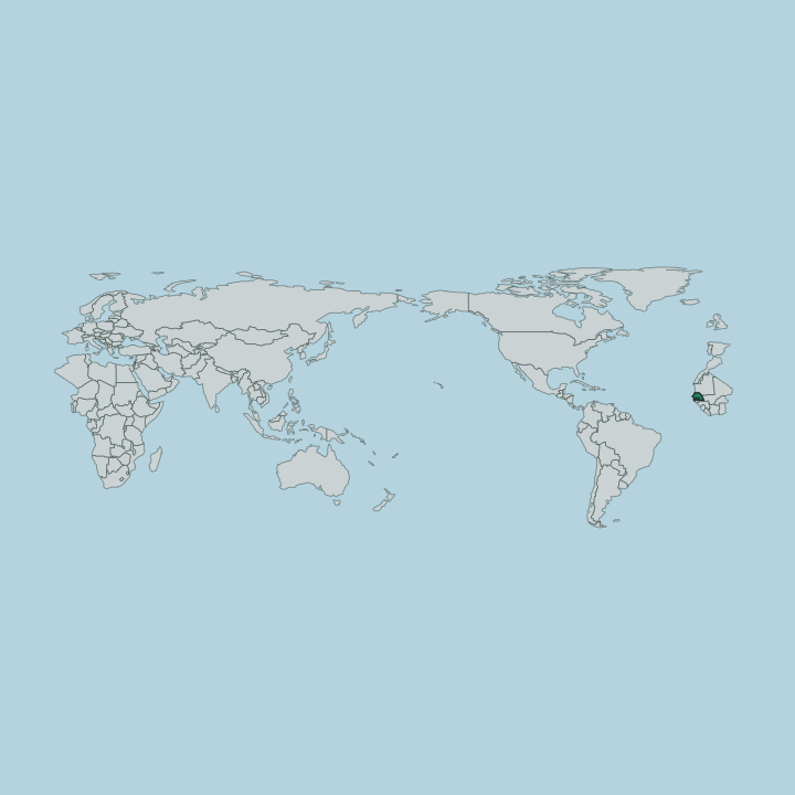 Map showing Senegal — Worldwide
