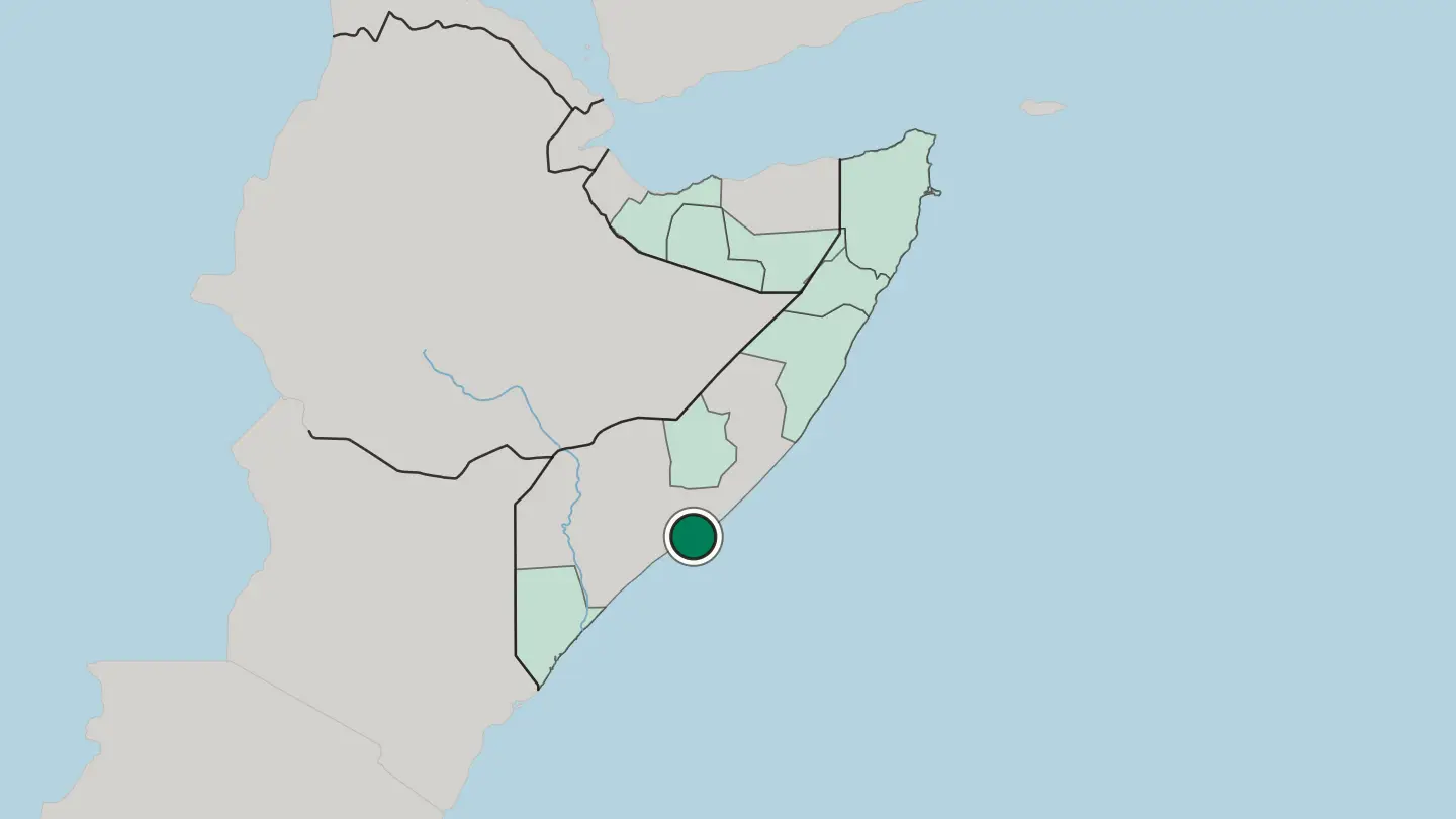 Map of Mogadishu in Somalia