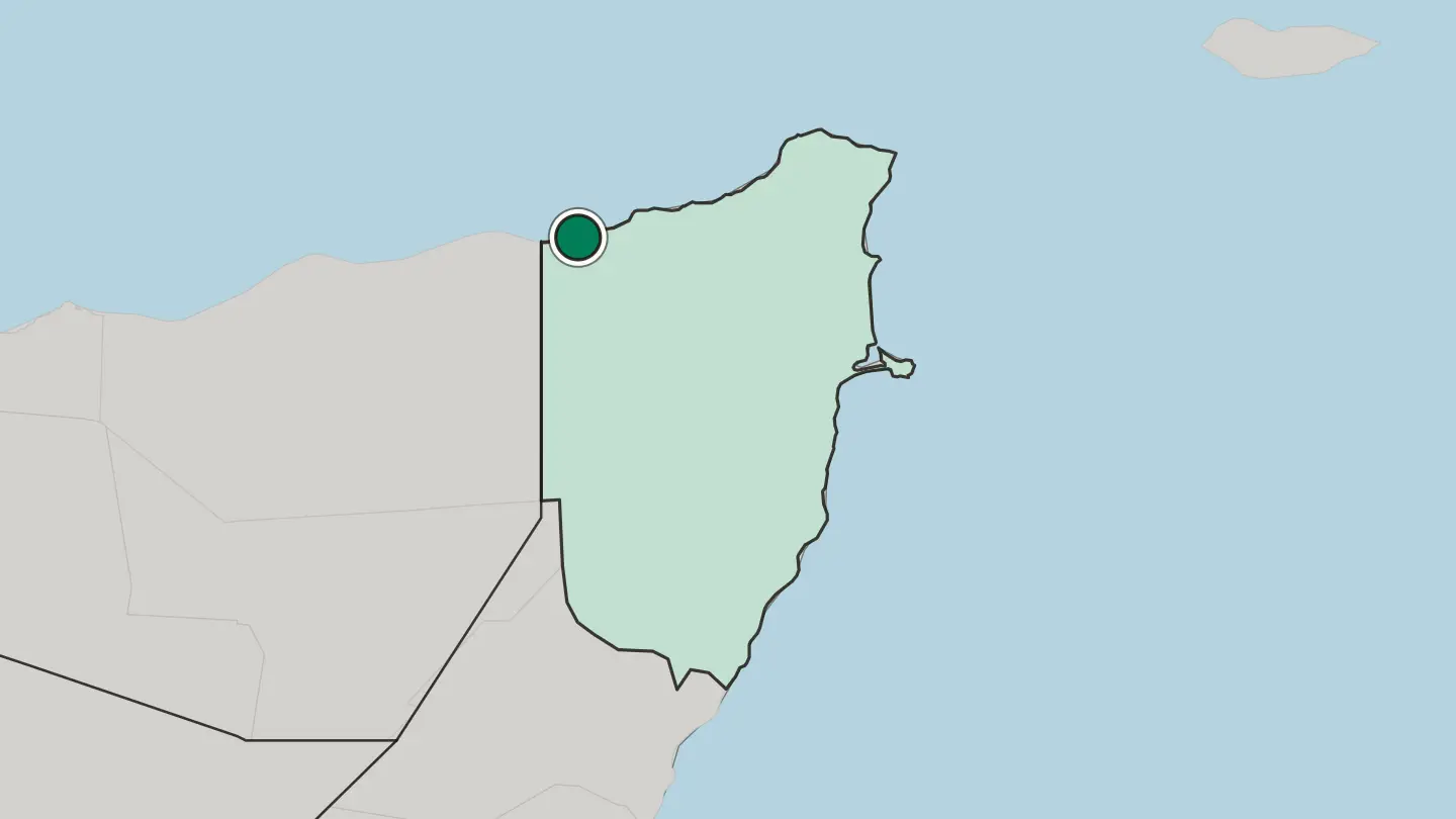 Map of Bosaso in Somalia
