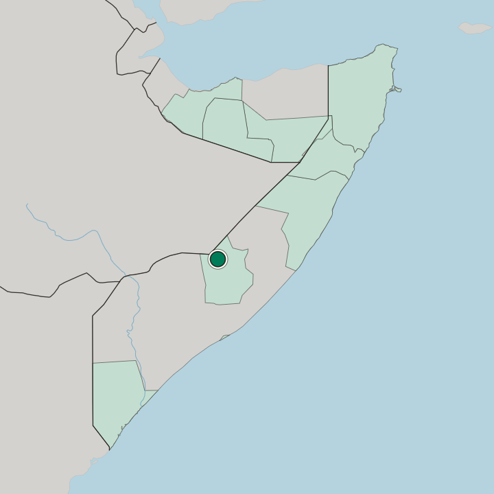 Map showing Beledweyne — In Somalia