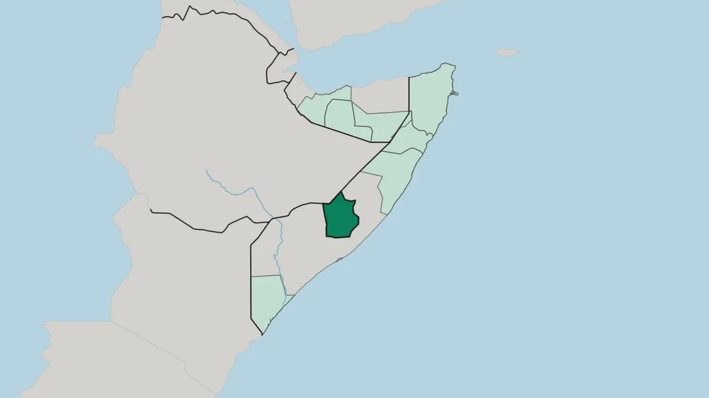 Map of Gobolka Hiiraan in Somalia