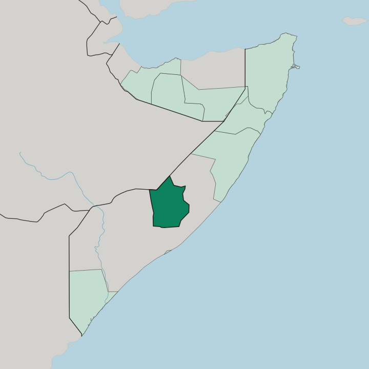 Map showing Gobolka Hiiraan — In Somalia