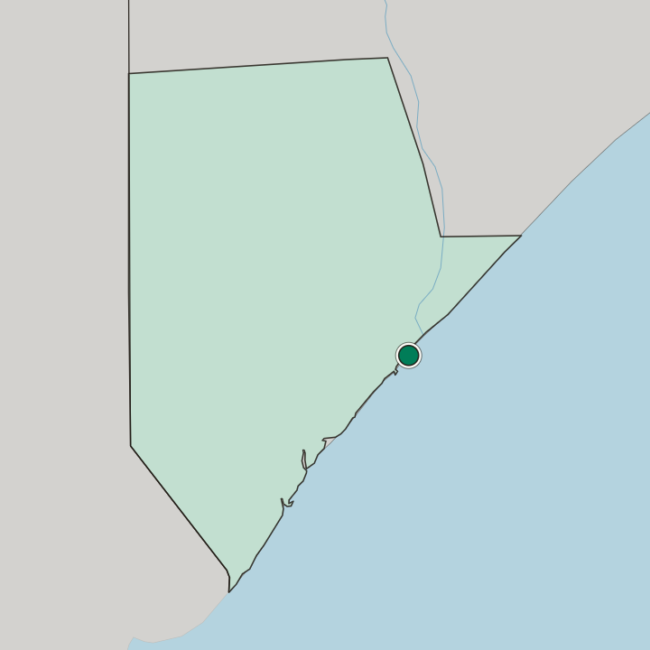Map showing Kismayo — In Gobolka Jubbada Hoose
