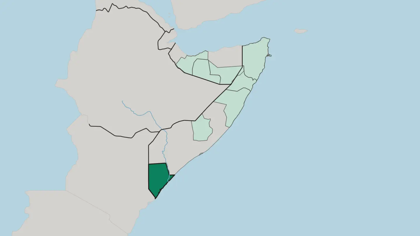 Map of Gobolka Jubbada Hoose in Somalia