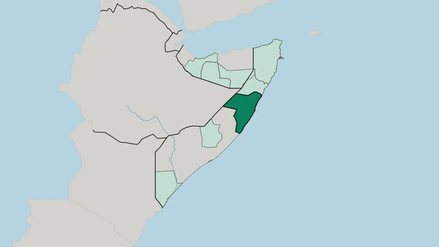 Map of Gobolka Mudug in Somalia