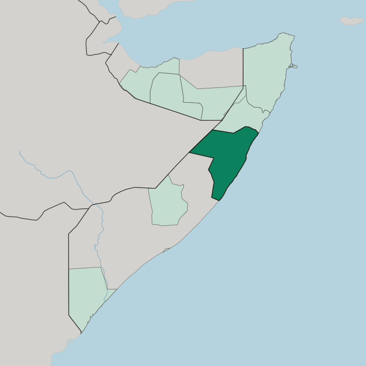 Map showing Gobolka Mudug — In Somalia