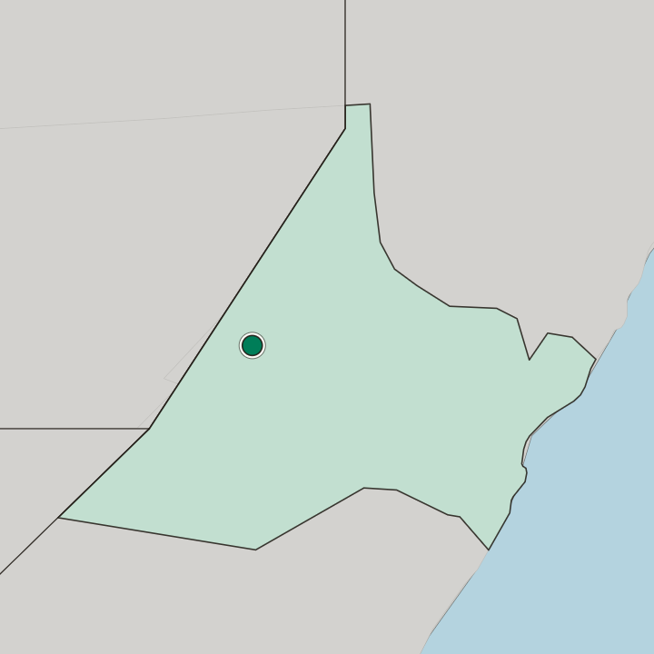 Map showing Garoowe — In Gobolka Nugaal