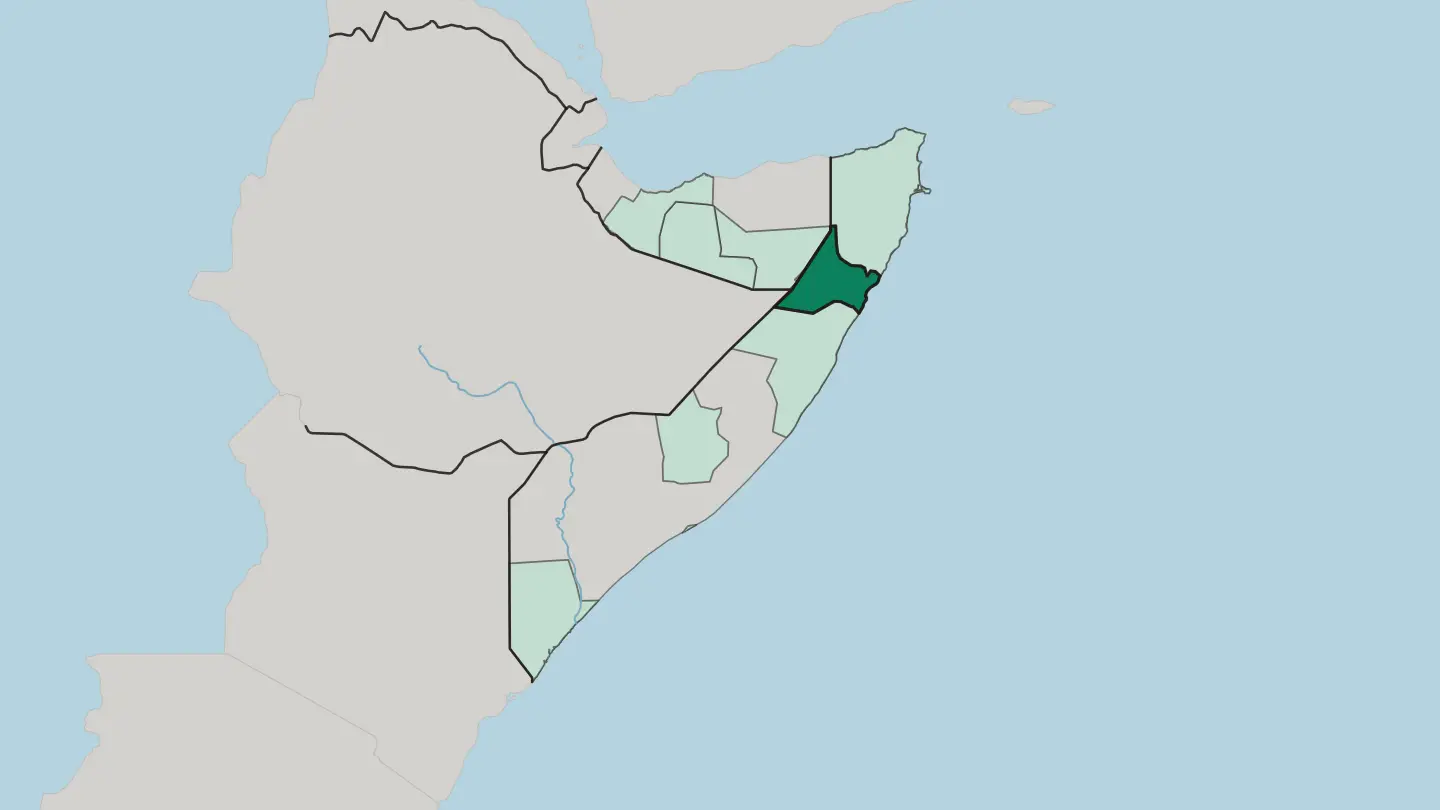 Map of Gobolka Nugaal in Somalia