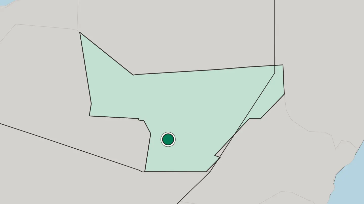 Map of Laascaanood in Somalia