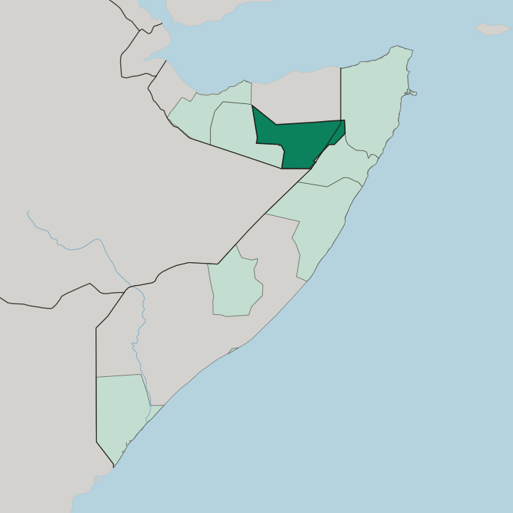 Map showing Gobolka Sool — In Somalia