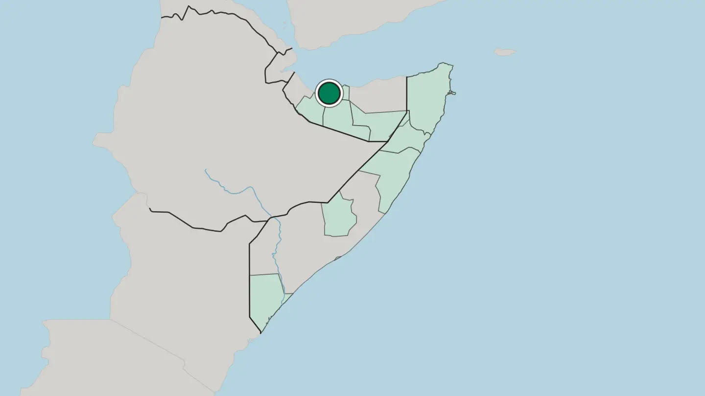 Map of Berbera in Somalia