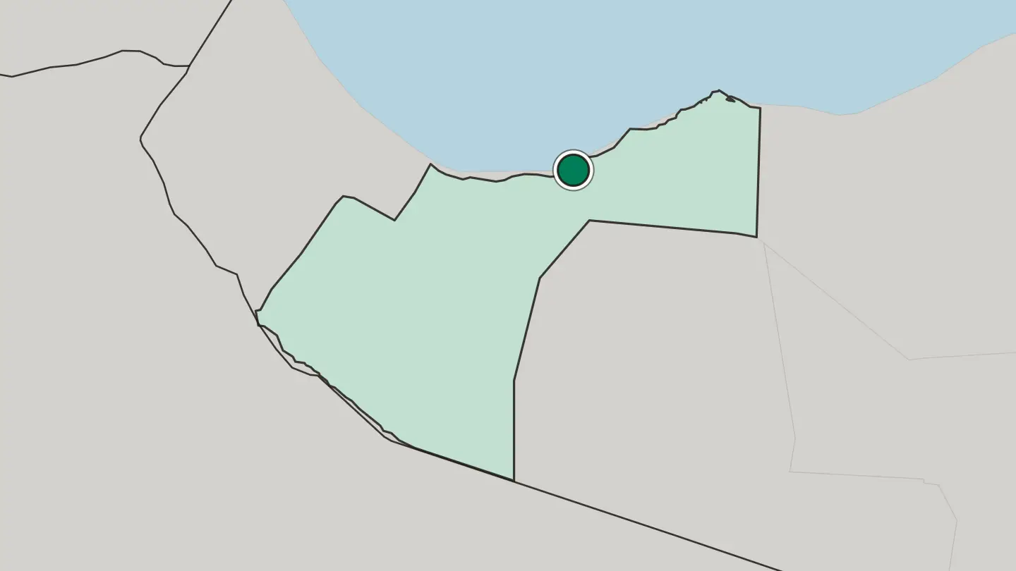 Map of Berbera in Somalia