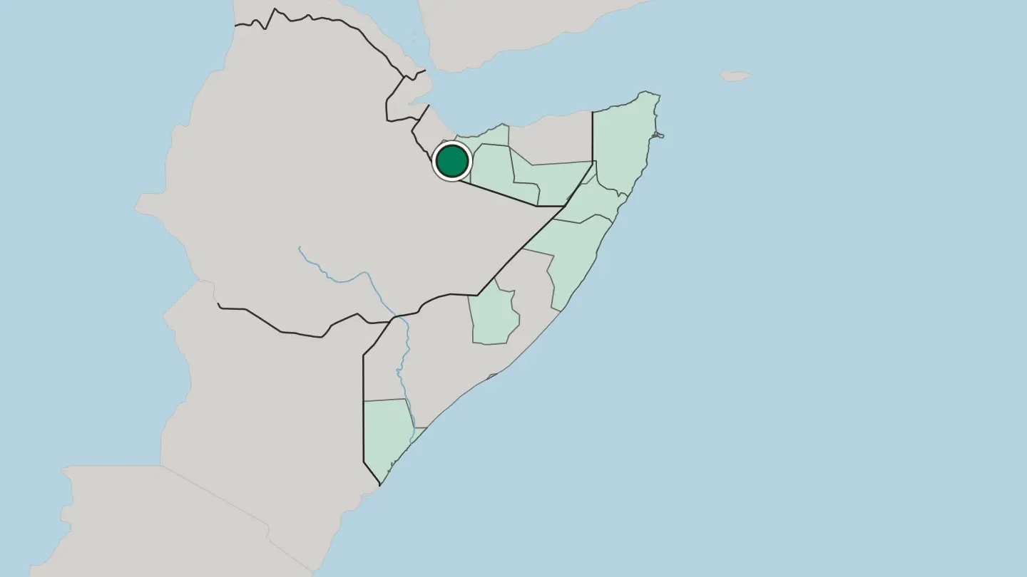 Map of Hargeysa in Somalia