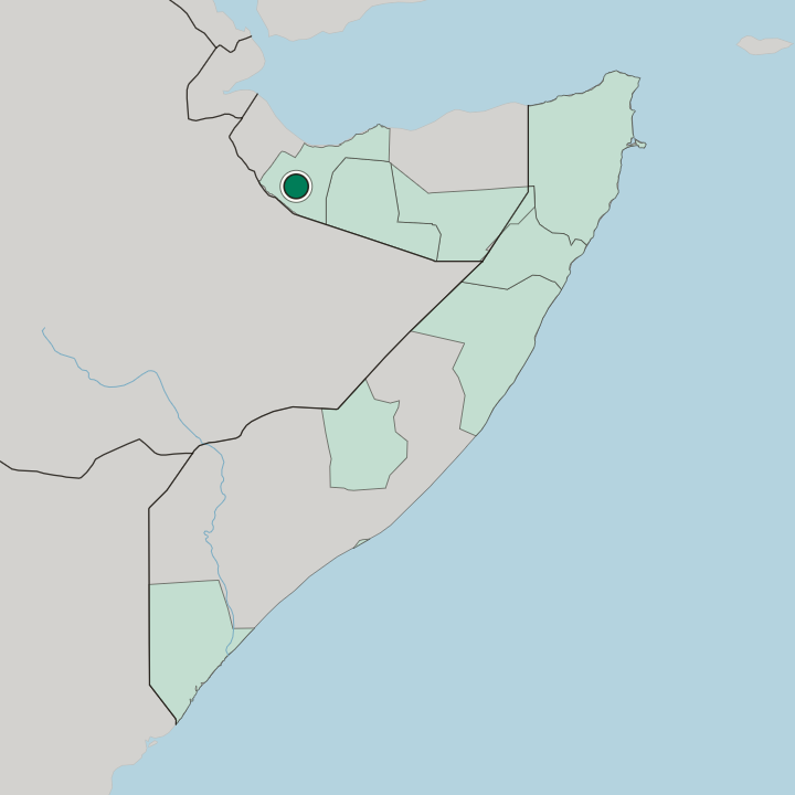 Map showing Hargeysa — In Somalia