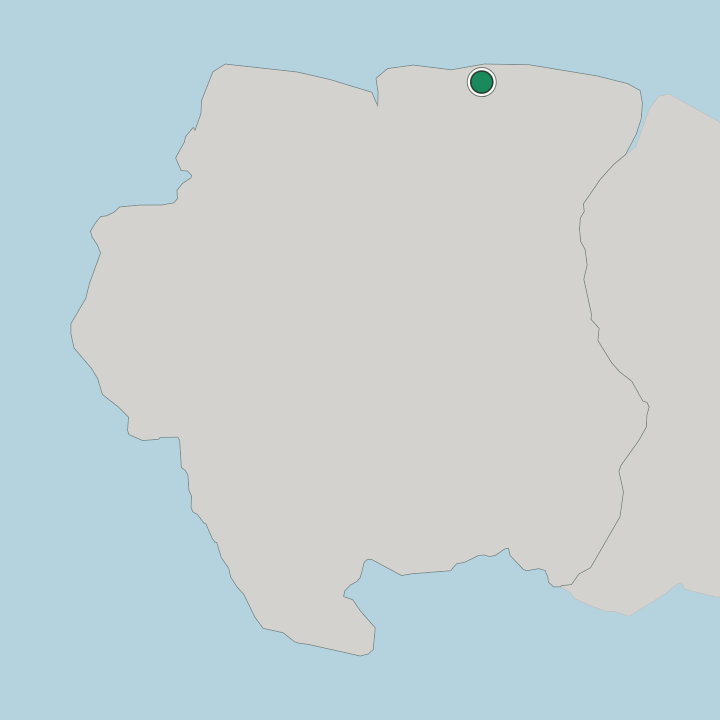 Map showing Paramaribo — In Suriname