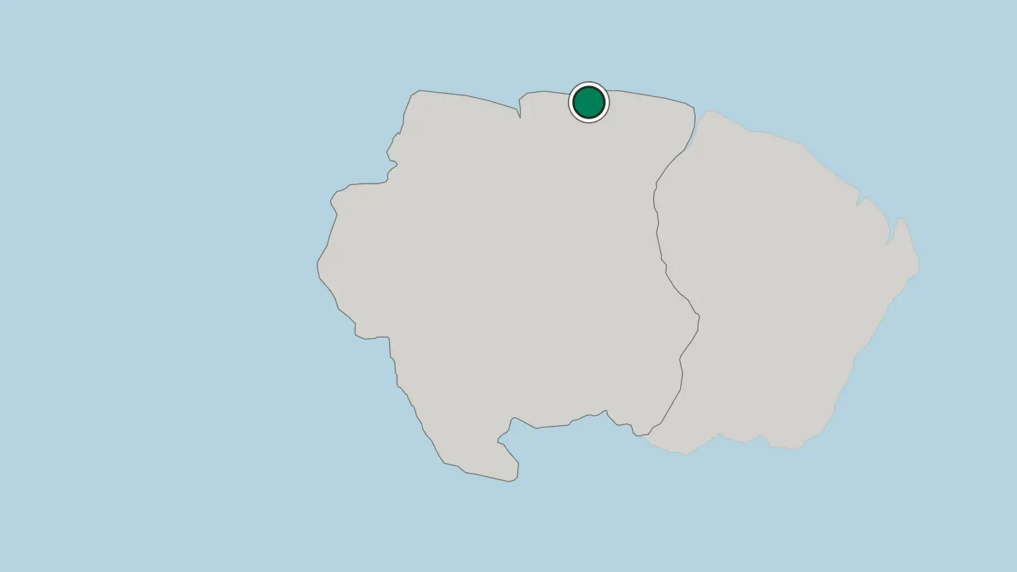 Map of Paramaribo in Suriname