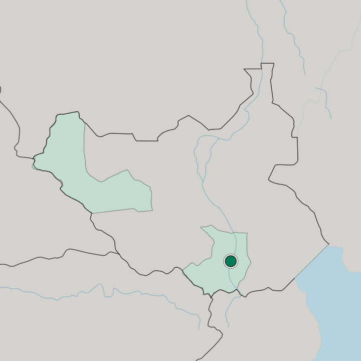 Map showing Juba — In South Sudan