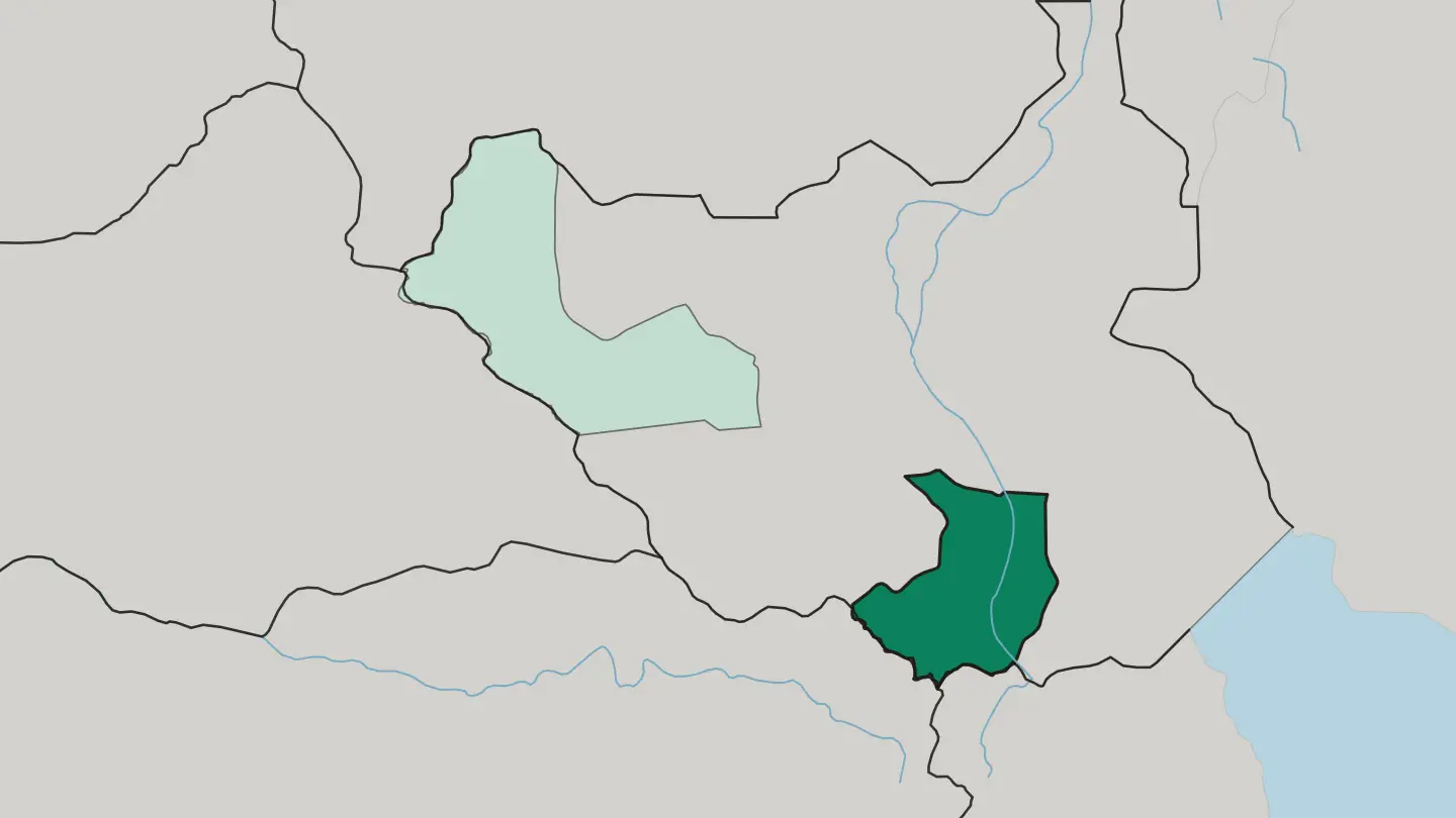 Map of Central Equatoria State in South Sudan