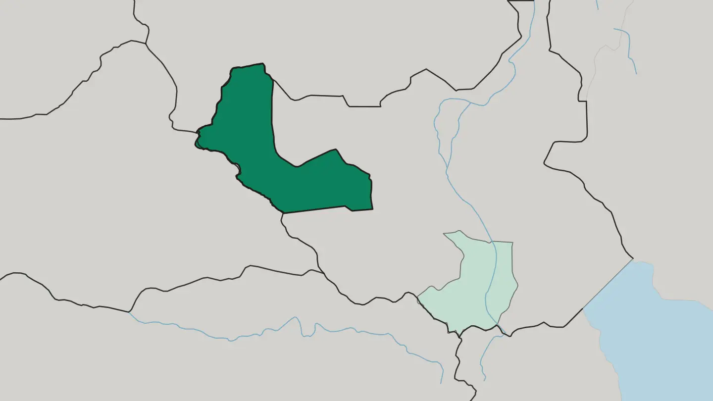 Map of Western Bahr el Ghazal State in South Sudan