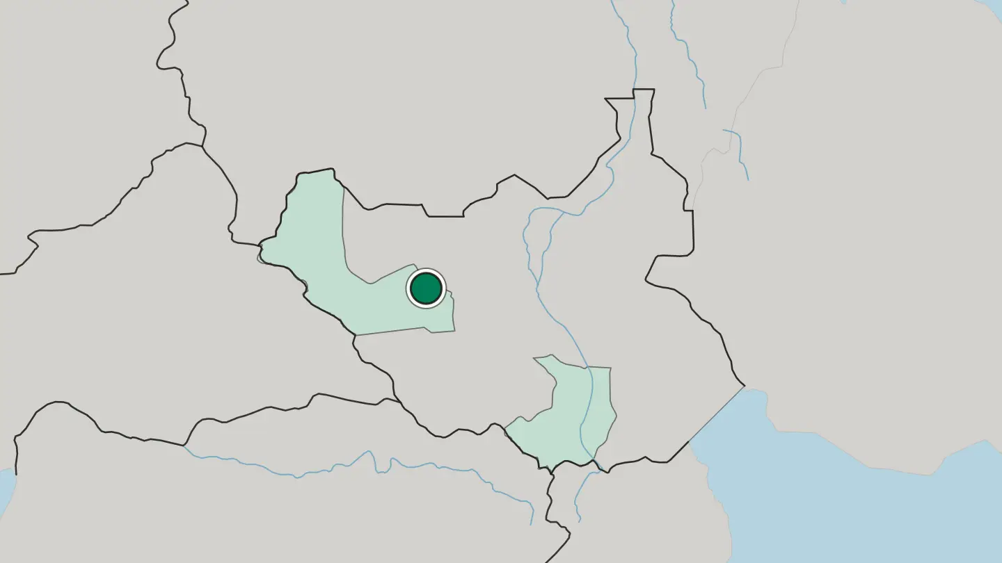 Map of Wau in South Sudan