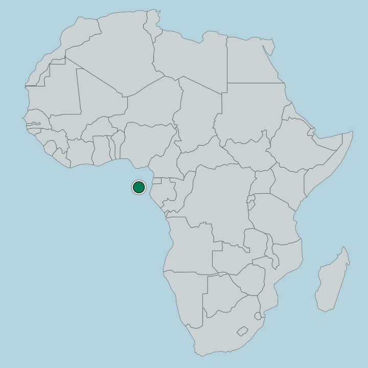 Map showing São Tomé and Príncipe — In Africa