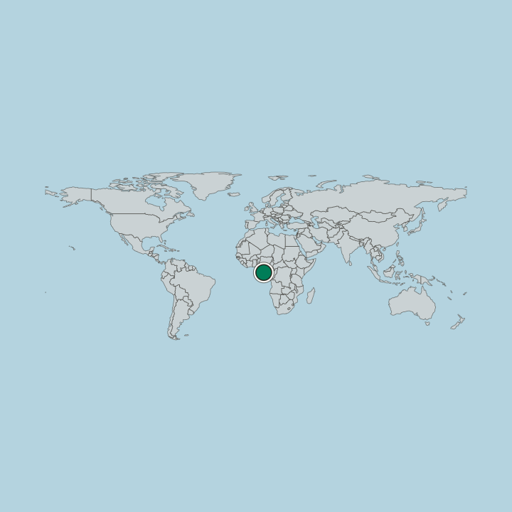Map showing São Tomé and Príncipe — Worldwide