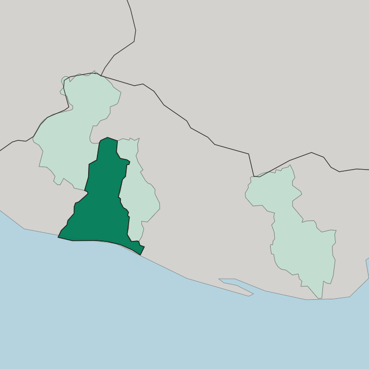 Map showing Departamento de La Libertad — In El Salvador