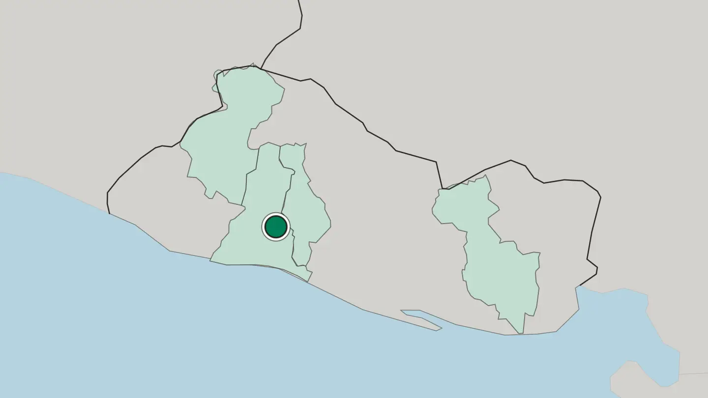 Map of Santa Tecla in El Salvador