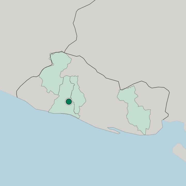 Map showing Santa Tecla — In El Salvador