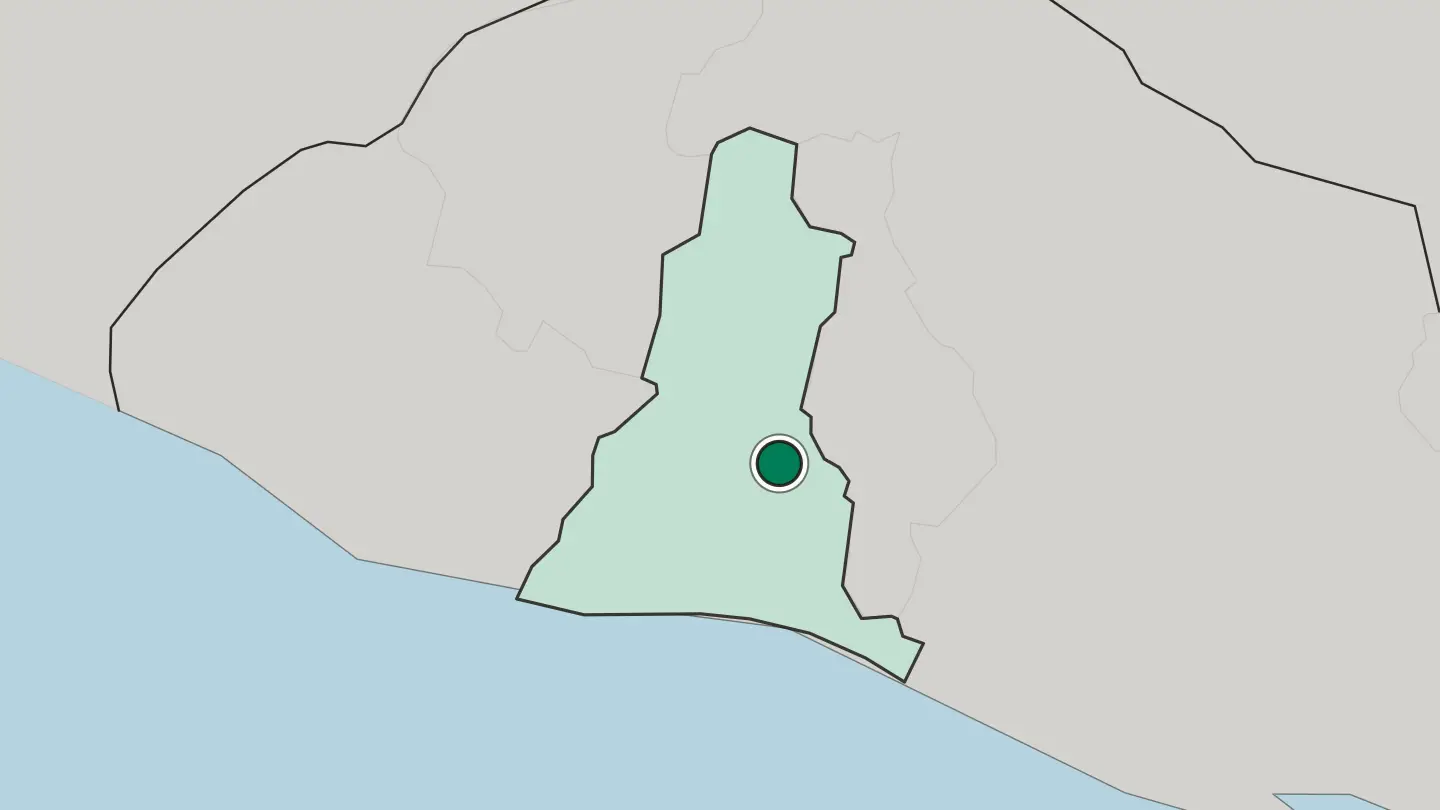 Map of Santa Tecla in El Salvador