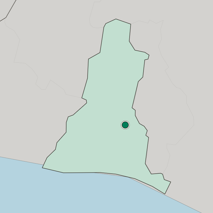 Map showing Santa Tecla — In Departamento de La Libertad