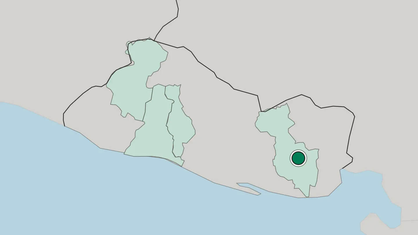 Map of San Miguel in El Salvador