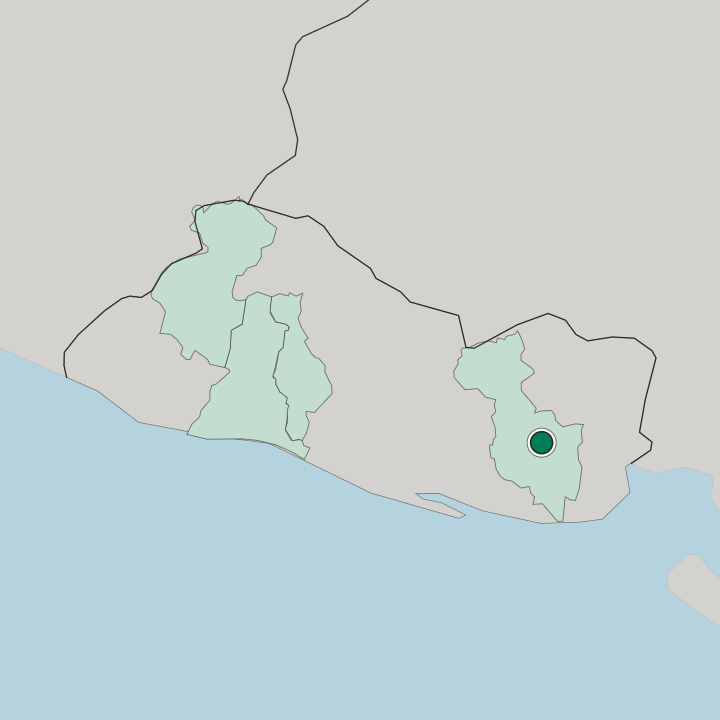Map showing San Miguel — In El Salvador