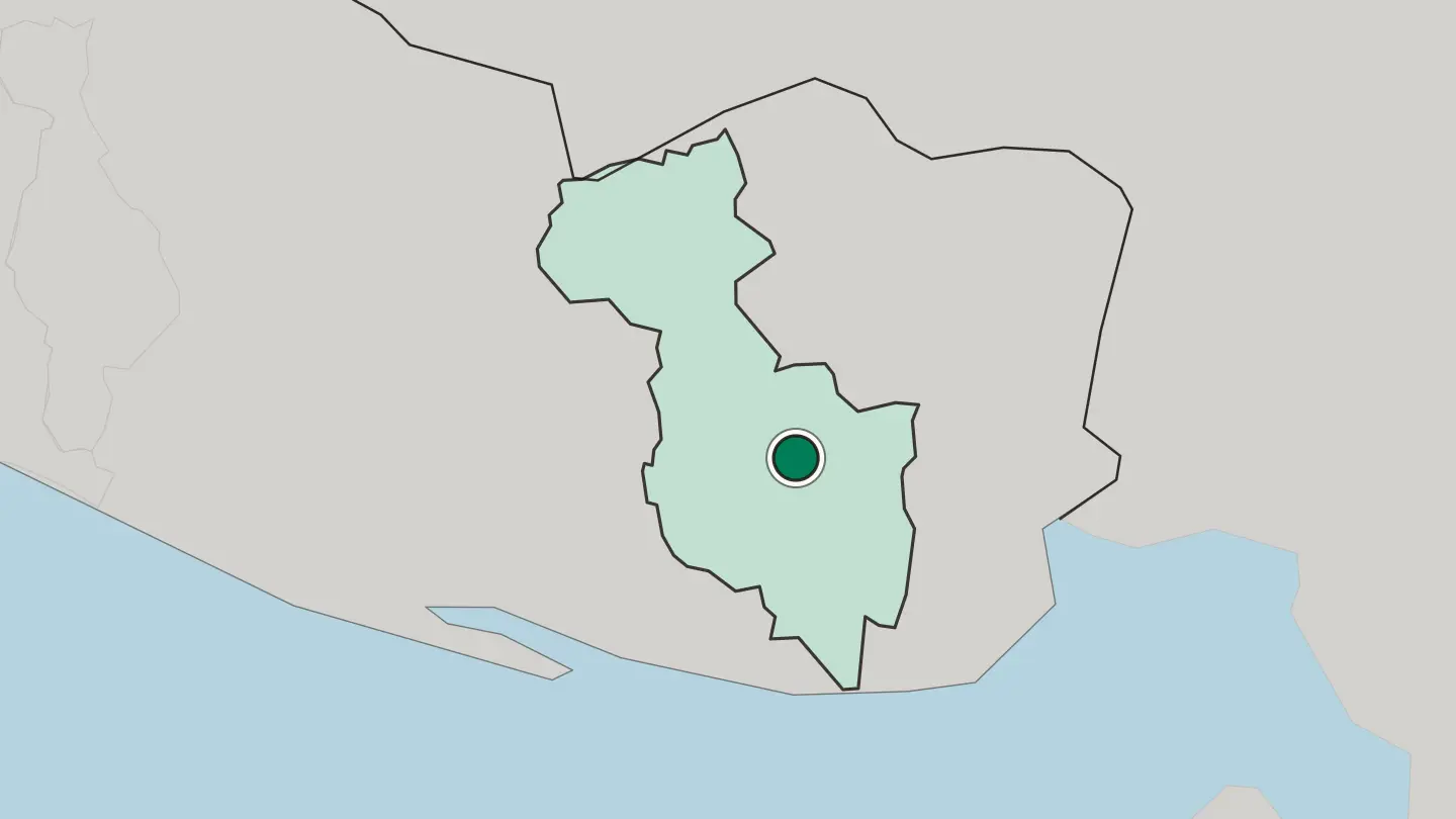 Map of San Miguel in El Salvador
